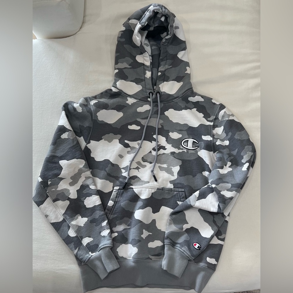 Urban Outfitters x Champion Grey Camo Hoodie